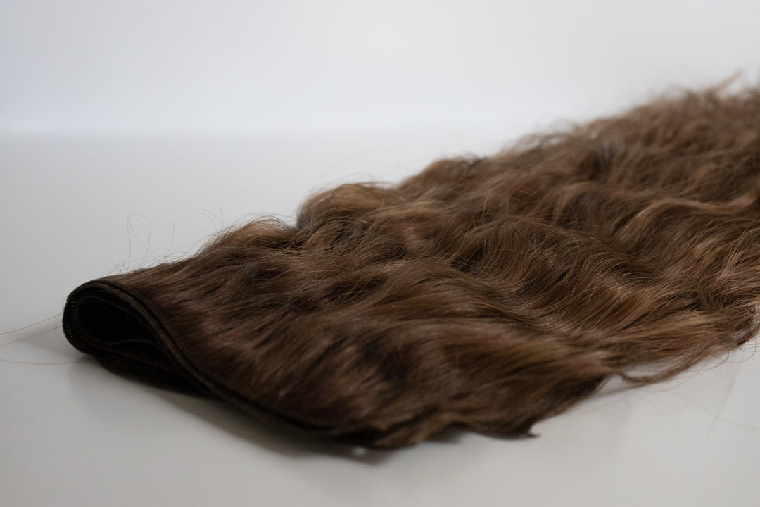Beach Wave Hand Tied Weft - 8/6WB (Warm Medium Brown Mix)
