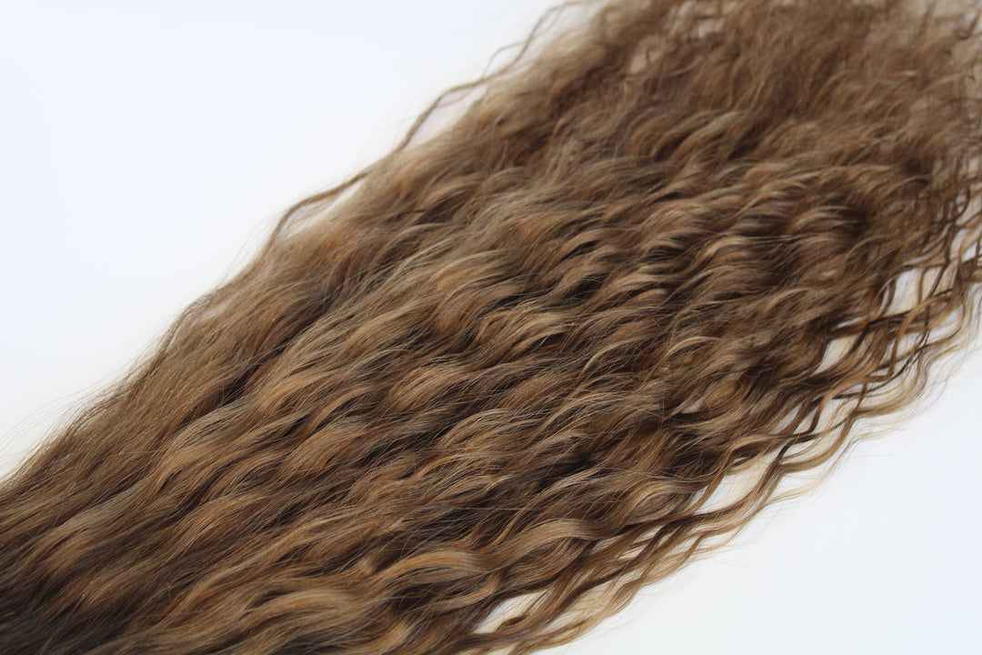 Hand-Tied Deep Wave - 8/6WB(Warm Medium Brown Mix)